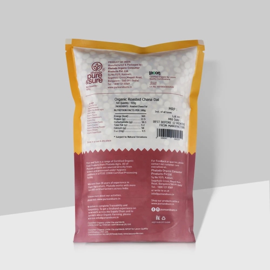 Phalada Organic Roasted Channa, 500 Gm