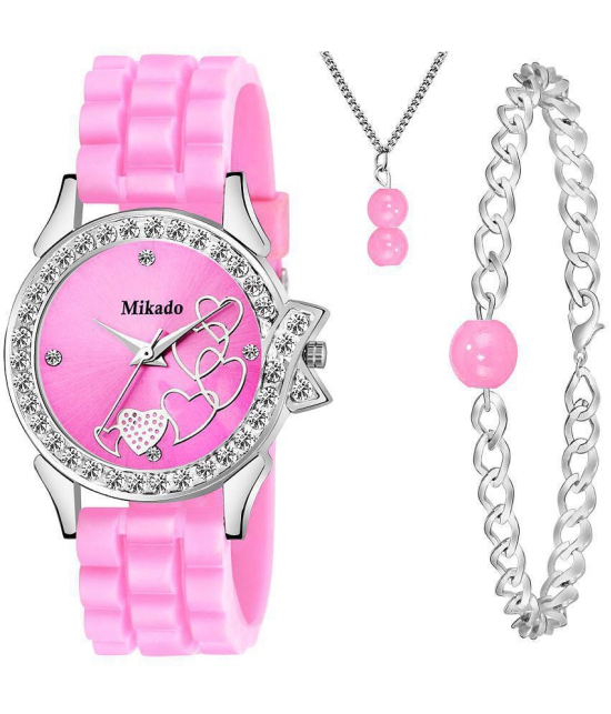 Mikado - Pink Silicon Analog Womens Watch