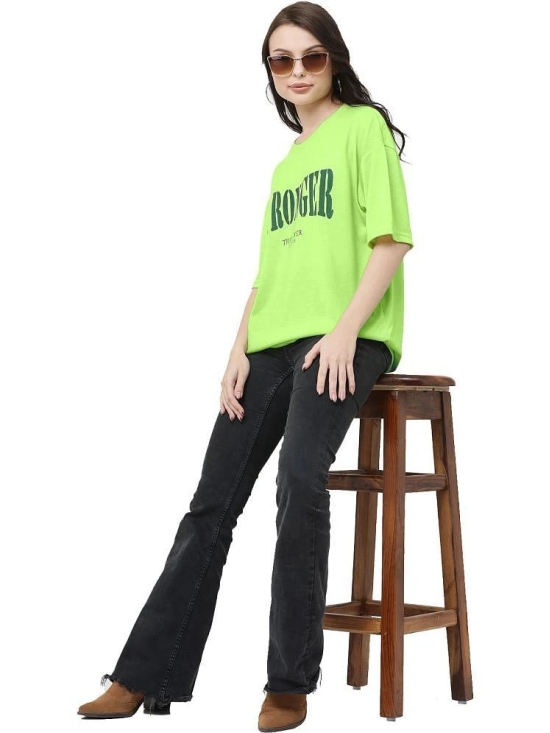 Leotude Green Cotton Blend Womens T-Shirt ( Pack of 1 ) - None