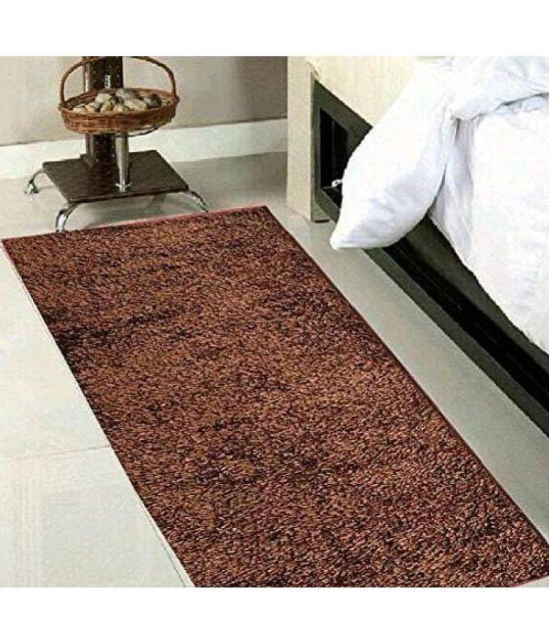 Abhikram Brown Runner Single Microfibre Others 2x4 Ft - None