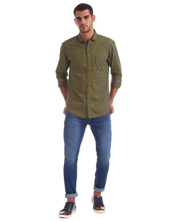 Ruggers 100 Percent Cotton Yellow Shirt - None