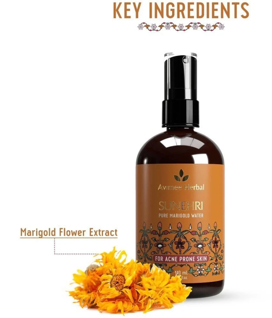 AVIMEE HERBAL Sunehri Pure Marigold Water | For Acne Prone Skin | With Calendula Extracts | 110 ml