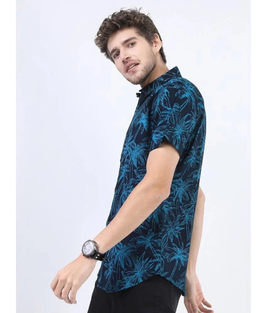 Ketch 100% Cotton Regular Fit Printed Half Sleeves Mens Casual Shirt - Navy Blue ( Pack of 1 ) - None