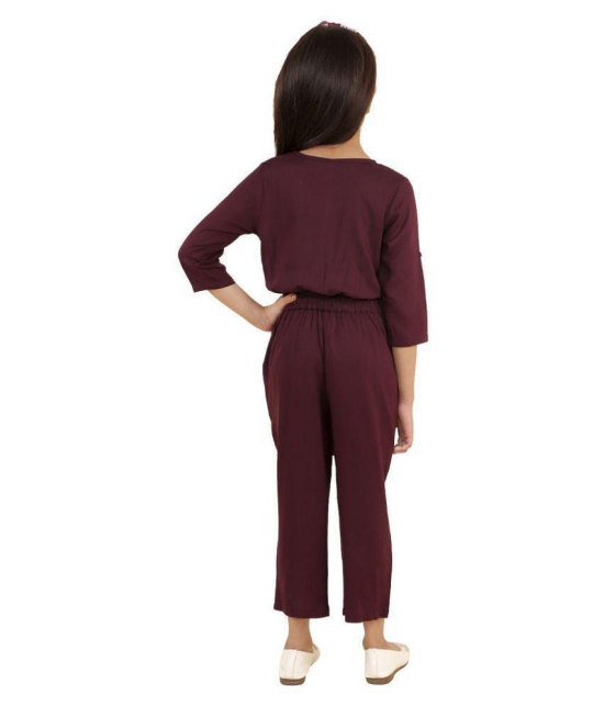 Kids Cave - Rosewood Rayon Girls Jumpsuit ( Pack of 1 ) - None