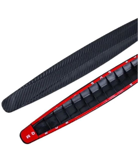 HINGOL Anti-Collision Car Corner Bumper Protector Rubber Strips Bumper Guard with Red Strip and Black Carbon Fiber Design Universal for All Cars - Set of 2