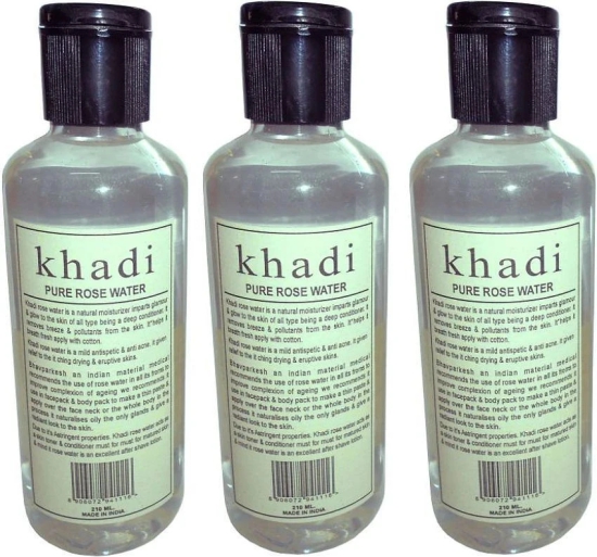 Khadi Herbal Pure Rose Water Skin Freshener 630 ml Pack of 3