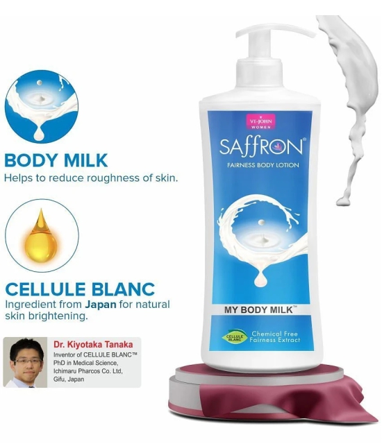 VI-JOHN Saffron My Body Milk Body Lotion 400ml & Fliptop Alovera Body Lotion 250ml (650ml) Pack of 2