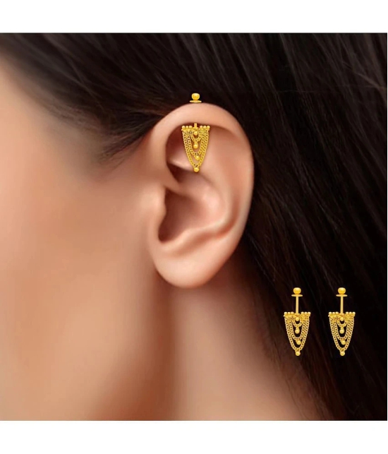 LUV FASHION Golden Drop Earrings ( Pack of 1 ) - Golden