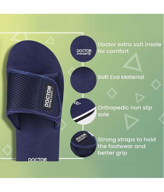 DOCTOR EXTRA SOFT - Navy Mens Slide Flip Flop - 9