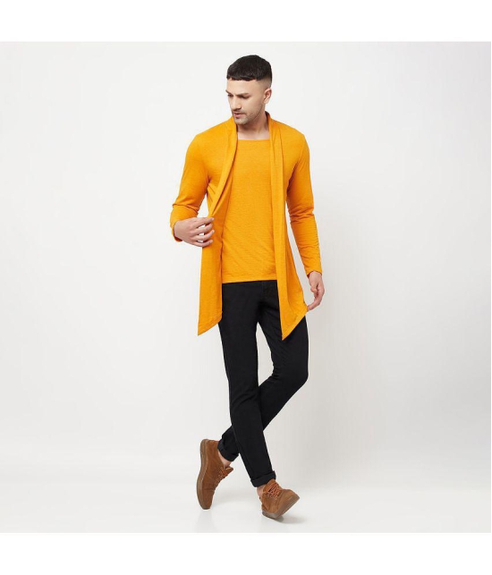 Glito - Mustard Cotton Blend Mens Cardigan Sweater ( Pack of 1 ) - None