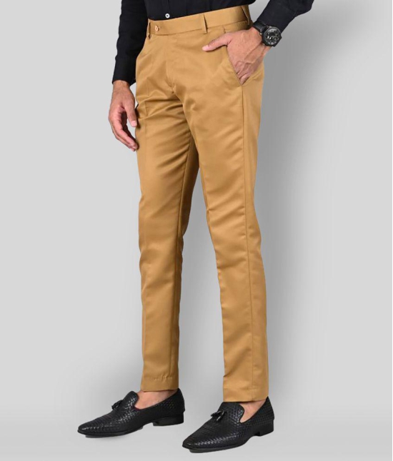 MANCREW - Khaki Polycotton Slim - Fit Men's Formal Pants ( Pack of 2 ) - None