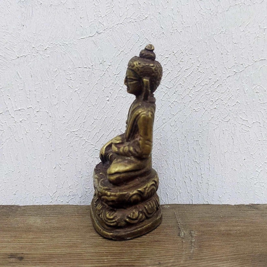 Abhaya Sitting Buddha Brass Statue Size 3.5 x 2.5 x 5.6 cm