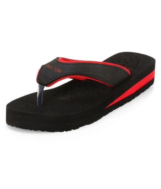 DOCTOR EXTRA SOFT - Red Womens Thong Flip Flop - 5