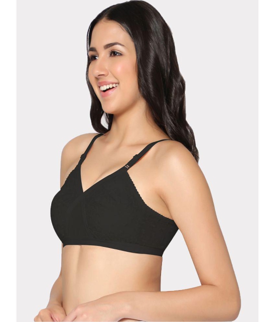 IN CARE LINGERIE - Black Cotton Non Padded Women's Everyday Bra ( Pack of 1 ) - None