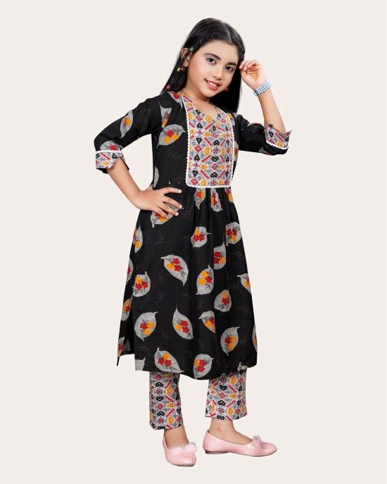 Girls Casual Kurta and Trouser Set-10 - 11 Years / Black