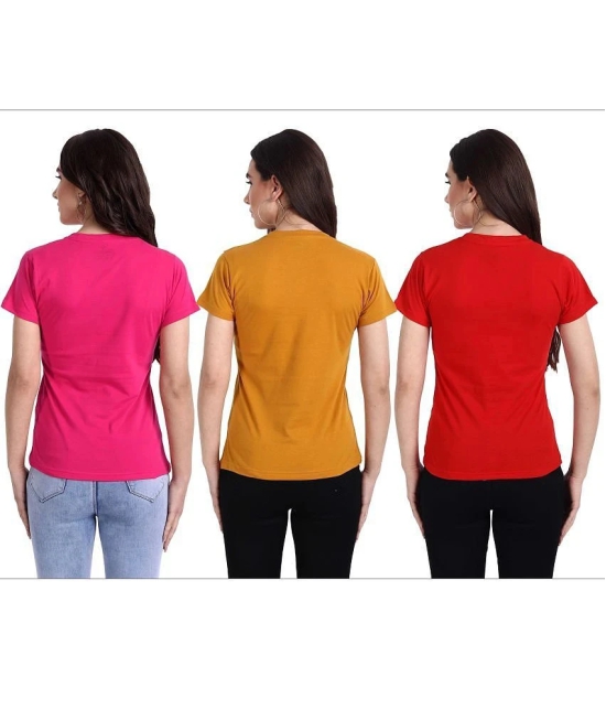 Fabflee Cotton Multi Color T-Shirts - Pack of 3 - 2XL