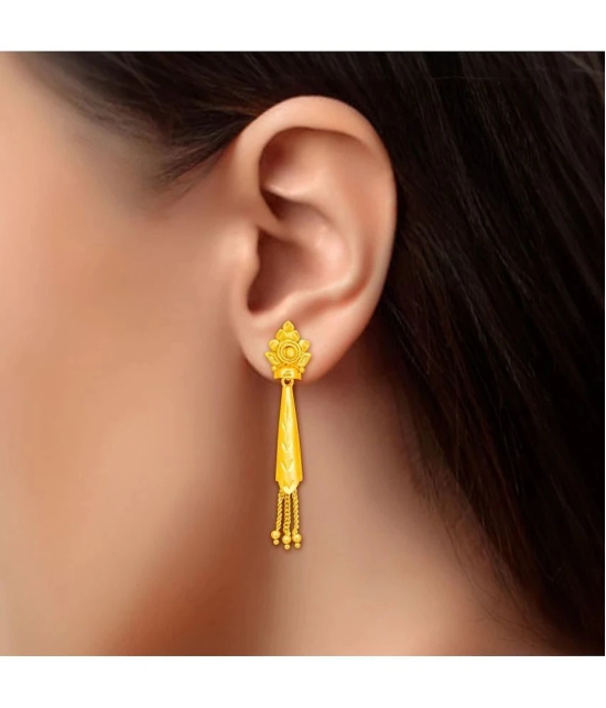 LUV FASHION Golden Drop Earrings ( Pack of 1 ) - Golden