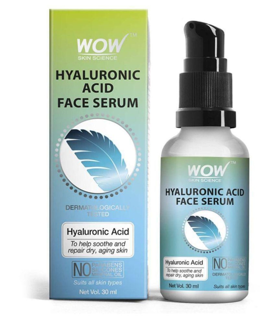 WOW Skin Science Hyaluronic Acid Face Serum - Soothing & Repairing Dry and Aging Skin - For All Skin Types - No Parabens, Silicones & Mineral Oil - Glass Bottle - 30ml