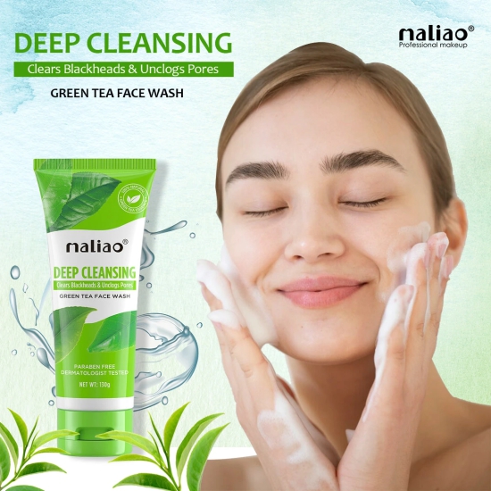 Maliao Deep Cleansing Green Tea Face Wash - Clears Blackheads & Unclogs Pores