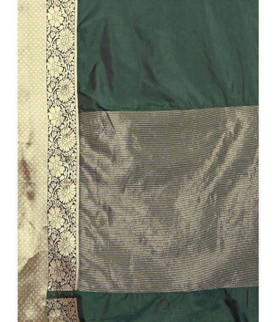 Om Shantam Sarees - Green Organza Saree With Blouse Piece ( Pack of 1 ) - Green