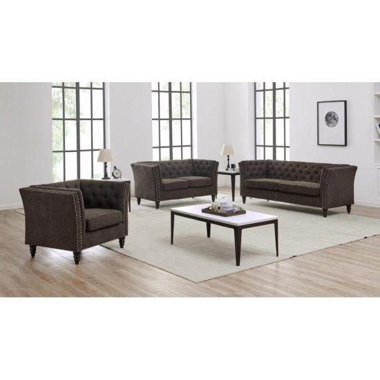 Fresco Living Room Sofa Set-Brown / 2 Seater