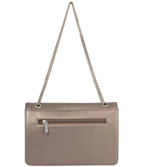 Khadims Beige Faux Leather Sling Bag - Beige