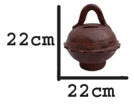 Mii Art Craft Mitti Gullak for Kids and Adults, Piggy Bank, Mitti ka Gullak;size-22cm and (Brown) Pack of 1gullak Clay Coin Bank/Mitti Ka coim Box