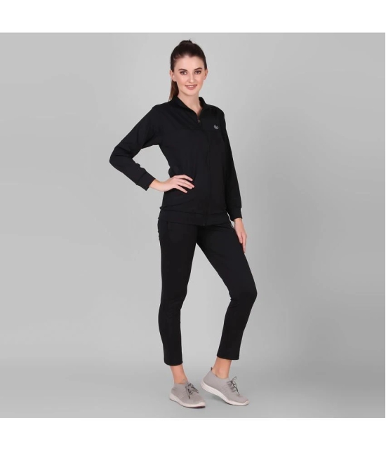 Diaz Black Polyester Solid Tracksuit - Pack of 1 - None