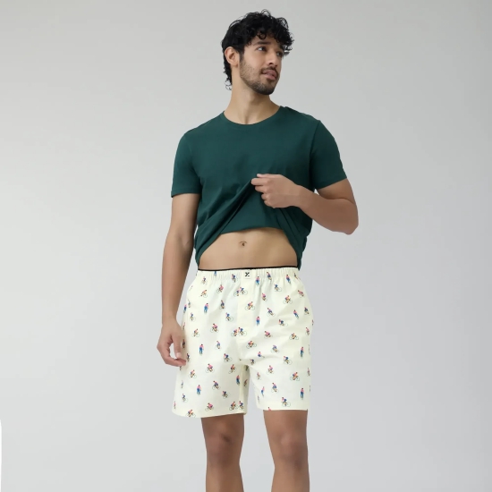 Renew Combed Cotton Boxer Shorts Ivory White L