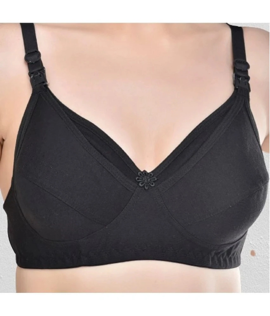 Zourt - Black Cotton Non Padded Womens Everyday Bra ( Pack of 1 ) - None