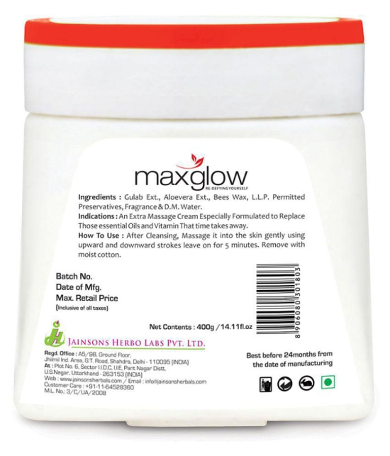 MaxGlow ROSE & ATTAR SUMMER COOL CREAM - 400 GM Day Cream 400 gm