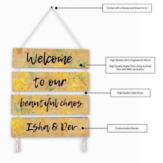 Wall Art - Quote Wall Hanging Planks - Welcome