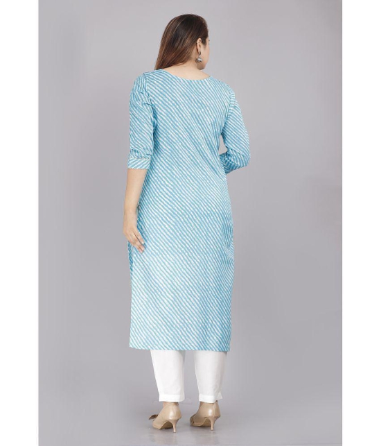 JC4U - Light Blue Cotton Women's Straight Kurti ( Pack of 1 ) - None