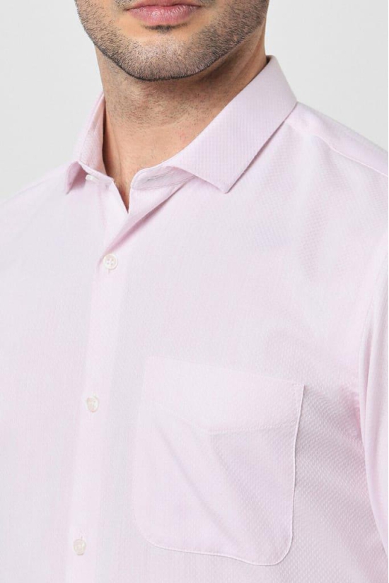 Men Pink Slim Fit Formal Full Sleeves Formal Shirt