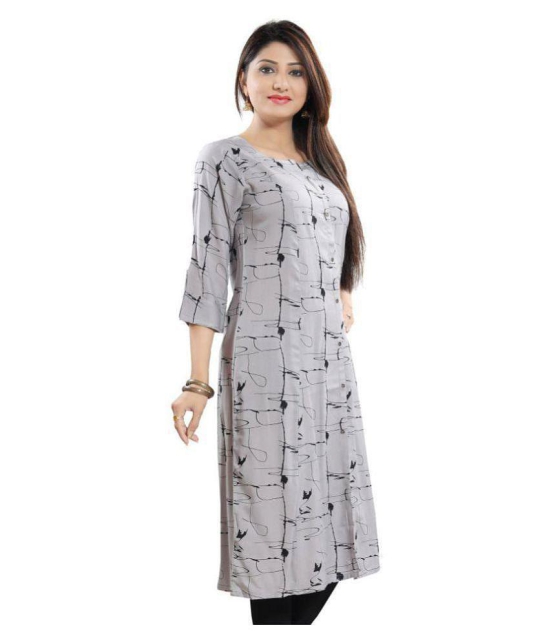 Meher Impex - Light Grey Cotton Women''s Front Slit Kurti ( Pack of 1 ) - L