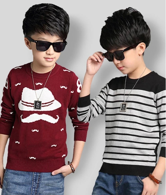 Force - Multi Color Cotton Boys Round neck ( Pack of 2 ) - None