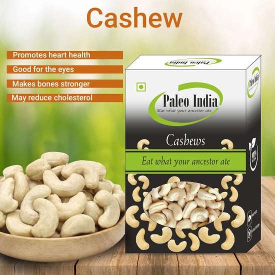 Paleo India 1kg Jumbo Size Natural Premium Cashews| Kaju