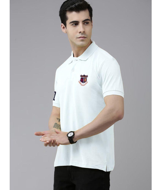 ADORATE - White Cotton Blend Regular Fit Men's Polo T Shirt ( Pack of 1 ) - None