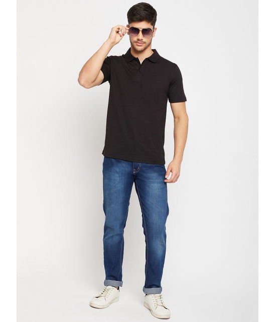 UNIBERRY Cotton Regular Fit Solid Half Sleeves Mens Polo T Shirt - Black ( Pack of 1 ) - None