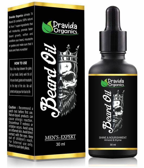 Dravida Organics Advanced Beard Growth Oil for Men - (Almond & Jojoba) 30 mL