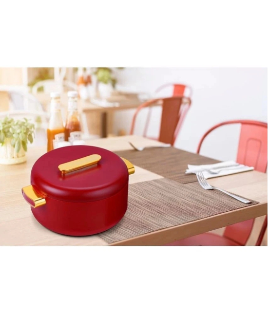 Oliveware Red Steel Thermoware Casserole ( Set of 1 , 2000 mL ) - Red