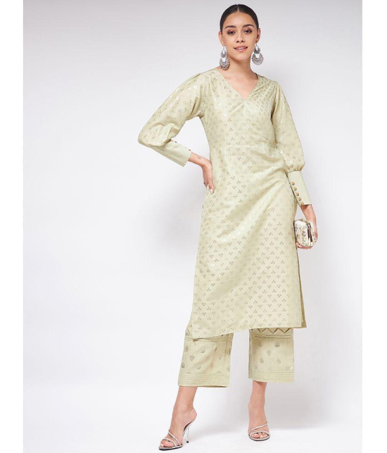 Pannkh - Green Polyester Womens Straight Kurti ( Pack of 1 ) - None