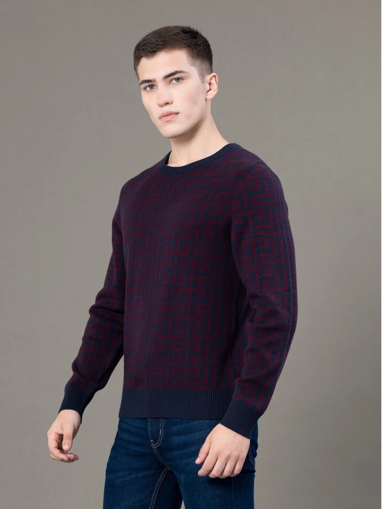 RedTape Round Neck Pattern Sweater for Men | Ultimate Comfort