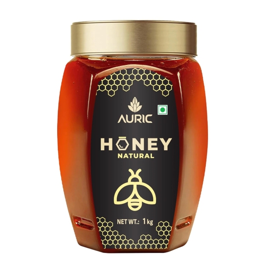 Auric Pure1Kg Honey Crafted from Multi-Flower Sources, 100% Purity with No Added Sugar