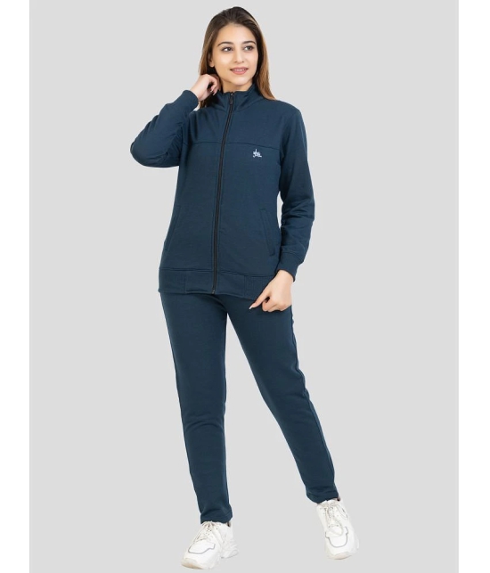 YHA Blue Fleece Solid Tracksuit - Pack of 1 - None