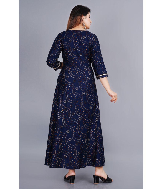 SIPET - Blue Rayon Women's Anarkali Kurti ( Pack of 1 ) - None