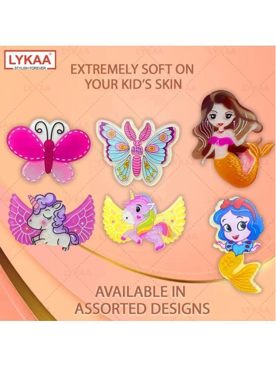 Lykaa Korean Baby Girls Hair Clips Unicorn Tic Tac Hair Pins Kids Hair Accessories - Pack of 5 - Multi