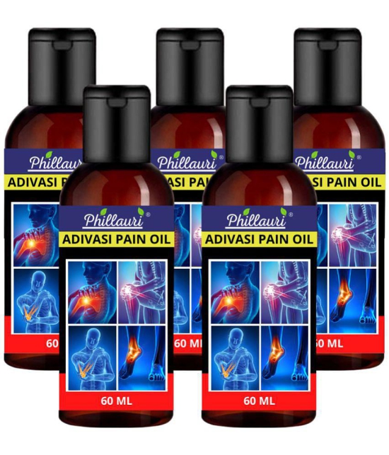 Phillauri Adivasi Pain Oil - Pain relief Oil - Joint Pain Relief Oil Ayurvedic Joint Pain Massage Oil Liquid 60ml - Pack 5