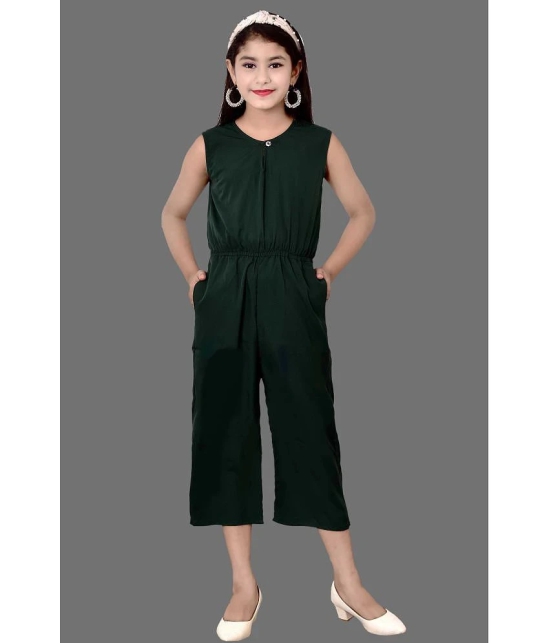 Arshia Fashions - Green Crepe Girls Jumpsuit ( Pack of 1 ) - None