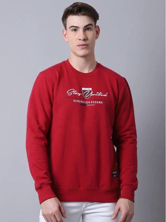 Rodamo Men Red Printed Sweatshirt